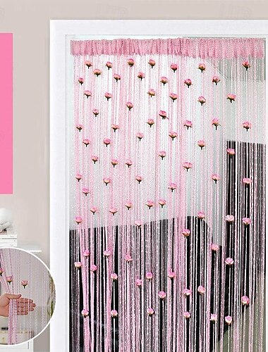  rozendraad deurgordijn, 39x79 inch rozendraad deurgordijn, privacy deurkozijn kwast rozendraad deurgordijn voor huisdecoratie deur ramen Valentijnsdag