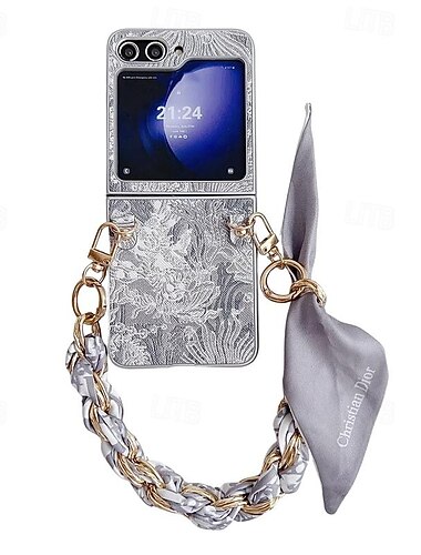  telefone Capinha Para Samsung Galaxy Z Flip 7 Z Flip 5 Z Flip 4 Z Flip 3 Capa traseira com pulseira Antichoque PC Metal
