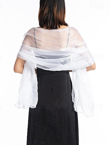  châles et écharpes en mousseline de soie pour femmes pour robes de soirée, élégante étole en mousseline de soie douce et transparente, écharpe de mariage pour mariée