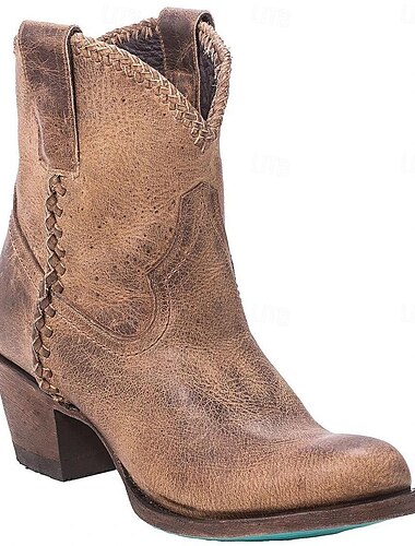  Da donna Stivaletti Stivali da cowboy Retrò Scarpe da sera Footing Informale Giornaliero Di pelle Comodo Stivaletti / tronchetti Mocassino Marrone Grigio Primavera Autunno