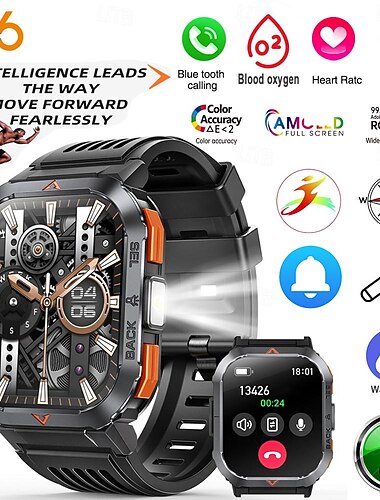  696 S50 Smart Watch 2.02 inch Smartur Bluetooth EKG + PPG Skridtæller Samtalepåmindelse Kompatibel med Android iOS Dame Herre Handsfree opkald Beskedpåmindelse IP 67 43 mm urkasse