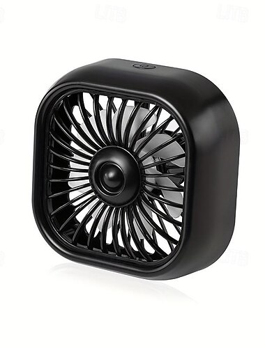  Tragbarer Auto-Klimaanlagen-Steckdosen-Autoventilator mit USB-Stromversorgung, Farbverlauf, buntes Atmosphärenlicht, kleiner Ventilator, Auslass für vordere und hintere Reihen, universeller