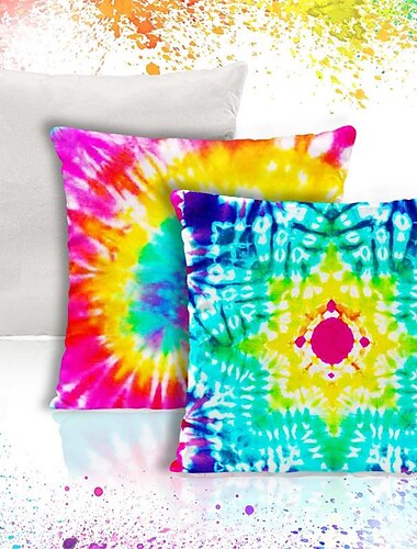  3 Stück weiße Kissenbezüge mit Batikmuster, blanke Kissenbezüge mit Batikmuster, individuelle Kissenbezüge, weiße Kissenbezüge aus Baumwolle