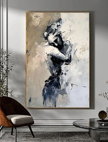  handgeschilderde abstracte dame ingelijste vrouw schilderij handgeschilderde liefhebbers olieverfschilderij dame dansers schilderij muur kunst vrouw gezicht canvas kunst gezichtsloze portret