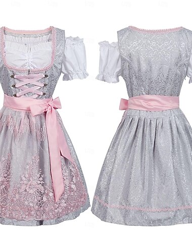  Oktoberfest Vestito Dirndl Abiti tradizionali Mini carico Oktoberfest / Birra Bavarese Stile Tradizionale Abito in costume tradizionale Prati Per donna Panno in stile tradizionale