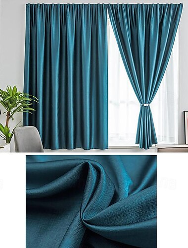  Schlagfreier Verdunkelungsvorhang mit Klettverschluss für Wohnzimmer, Schlafzimmer, Fenstervorhang, einfache Installation, Vorhänge, Jalousien, Küchenfenster (Breite * Höhe)