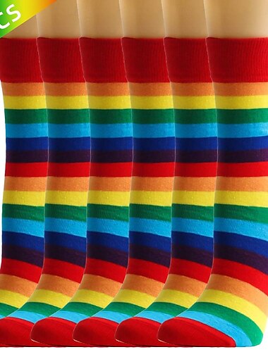  5 Stück Regenbogen Baumwollsocken Bündel LGBT LGBTQ Anzieh Erwachsene Unisex Schwul Lesbisch Queer Pride Parade Pride Monat Party Karneval Alltag