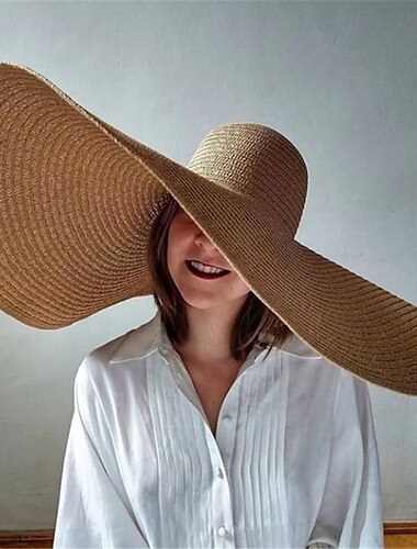  Mujer Sombrero Sombrero de copa Sombrero para el sol Portátil Protección Solar Transpirable Calle Diario Fin de semana Color puro Color puro
