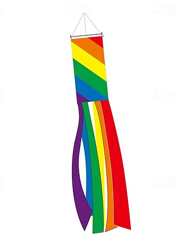  Stolz regenbogen wind rohr flagge wind richtung tasche flagge außen hof flagge