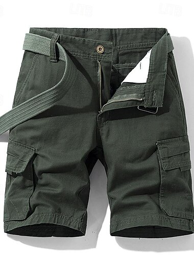  Per uomo Pantaloncini tattici Pantaloncini modello cargo Pantaloncini Bottoni Tasche Liscio Indossabile Breve Esterno Giornaliero Campeggio e hiking Di tendenza Classico Nero Verde militare