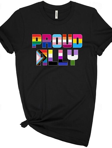  LGBTQ T-Shirt Camisas del Orgullo Arco iris Banderas de aliados orgullosos lesbiana Homosexuales Para Unisexo Adulto Víspera de Todos los Santos Carnaval Mascarada Estampado en caliente Desfile del