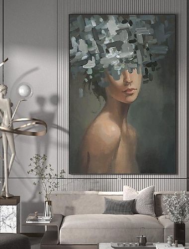  grande astratta signora pittura dipinta a mano volto di donna opere d'arte pittura a olio ragazza nuda pittura di arte della parete senza volto ritratto pittura figurativa tela di canapa di arte