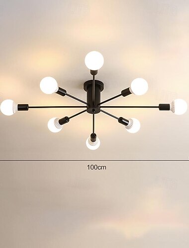  led taklampe 87/100cm 6-hode/8-hode glass moderne semi-flush mount sputnik taklamper kafeer kontor 110-240v
