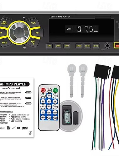  Autoradio-Stereo-Player, digitaler Bluetooth-MP3-Player, 60 W x 4, FM-Audio, Stereo-Musik, USB/SD mit eingebautem AUX-Eingang