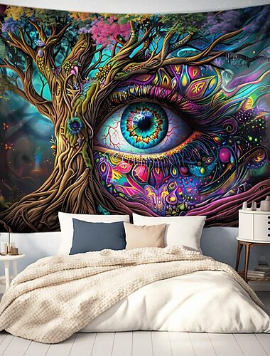  Fantasy Trippy Eye Graffiti Wandteppich Wanddekoration großer Wandteppich Wanddeko Fotografie Kulisse Decke Vorhang Home Schlafzimmer Wohnzimmer Dekoration