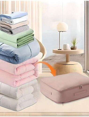  Aufbewahrungstaschen für Bettdecken, extrem platzsparender, selbstkomprimierender Organizer, Aufbewahrungstaschen für Decken, Bettdecken, Kleidung, strapazierfähige Umzugstaschen, Aufbewahrungstasche zum Platzsparen