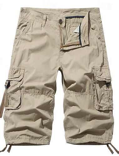  Herre Taktiske shorts Capri Cargo Shorts Cargoshorts Capri-bukser Shorts til turbruk Knapper Multi lomme عادي Anvendelig Kalv lengde utendørs Daglig Ut på byen Mote Klassisk Sjø blå Svart