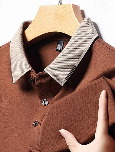  Herren Golfhemd Golfpolo Arbeit Casual Kargen Kurzarm Basic Modern Farbblock Patchwork Taste Frühling Sommer Regular Fit Schwarz Weiß Rot Marinenblau Kaffee Grau Golfhemd