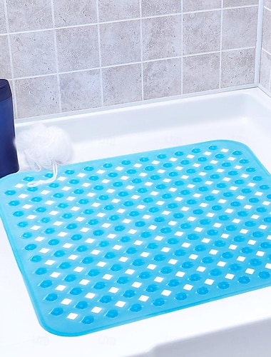  douchematten met afvoergat - antislip badmat voor de badkamer, anti-schimmel, sneldrogend, comfortabel en veilig voor kinderen en ouderen