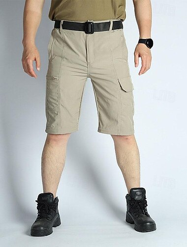  Men's Tactical Shorts Cargo Shorts Shorts Hiking Shorts Buttons Pocket Detachable Design Plain Waterproof Breathable Knee Length Outdoor Daily Camping & Hiking Fashion Classic Black Khaki
