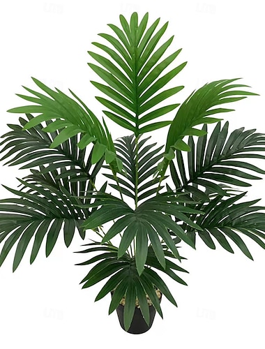  12 hojas de plantas de palma artificiales de 68 cm, hojas de palmera grandes tropicales falsas de imitación, plantas artificiales de hojas de imitación, arreglo floral de boda tropical, decoración
