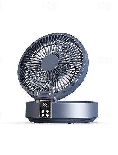  Desktop Ventilator mit Fernbedienung Tragbarer wiederaufladbarer LED Lichtventilator Luftkühler Mini Schreibtisch USB Ventilator mit 3 Geschwindigkeiten 120 Grad Drehung Leiser Betrieb Ideal für