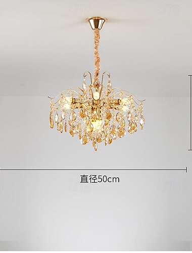  נברשת led 42/50/60/80/100 ס"מ 5/8/10/12/15 נורת ראש לא כלולה בגימור קריסטל מתכת מודרני בסגנון מודרני חדר אוכל חדר אוכל תליון מיני 110-240v