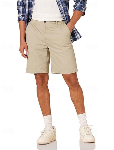  Herre Lyserøde shorts Sommer shorts Arbejdsshorts Casual shorts Knapper Lomme Vanlig Komfort Formel Fest Arbejde Mode Klassisk Stil Lyserød Kakifarvet