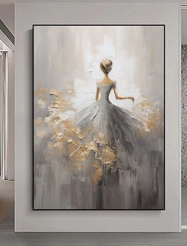  abstraktes strukturiertes Ballerina-Ölgemälde handgemalt figurative tanzende Mädchen Wandkunst extra großes Gemälde Impressionismus Firl Home dekorative Wandkunst Ölgemälde