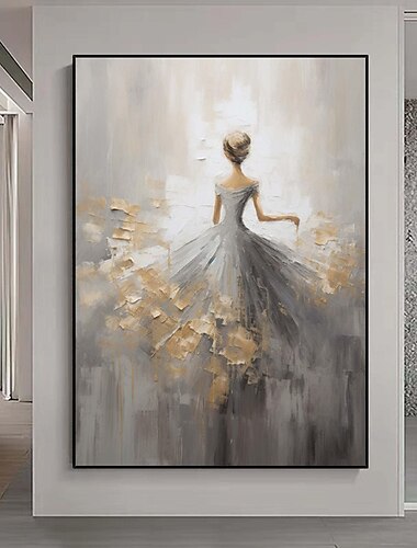  abstract getextureerd ballerina olieverfschilderij handgeschilderde figuratief dansend meisje muurkunst extra groot schilderij impressionisme firl huis decoratieve muurkunst olieverfschilderij