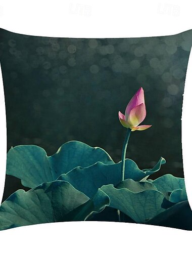  Lotus Pound Dekorativer Kissenbezug, 1 Stück, weicher, quadratischer Kissenbezug für Schlafzimmer, Wohnzimmer, Sofa, Couch, Stuhl