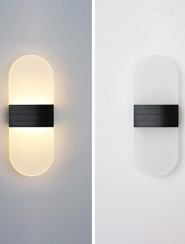  applique da parete a led sorgente luminosa a 2 colori 10 cm 5 w stile nordico ip54 lampade da parete per interni in acrilico in alluminio illuminazione per camera da letto bagno soggiorno corridoi