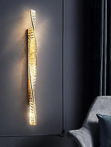  led-wandlampen voor binnen 3-kleuren licht 50 / 100cm kristal lineaire wandgemonteerde lichtbalk badkamerijdelheid licht boven spiegel lange strip hal wandkandelaar voor nachtkastje slaapkamer