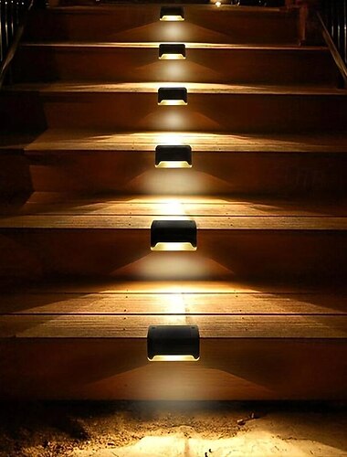  8 stuks waterdichte led-padverlichting op zonne-energie - automatische lichtsensor, duurzame kunststof en metalen constructie, semi-inbouwmontage, nikkelbatterij, ideaal voor buitentrappen, tuin,