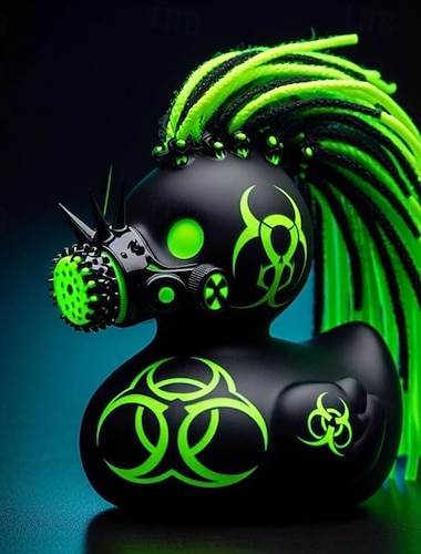  eend standbeeld decor harscollectie satanische, punk, gothic en rock'n'roll eenden - perfecte aanvullingen voor mevrouw. Valentina's excentrieke tentoonstelling met een donker thema