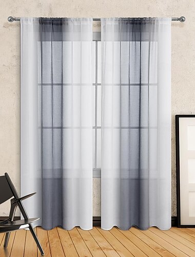  Fenstergitter mit mehrfarbigem Farbverlauf, Stangenvorhänge, halbverdunkelnde Vorhänge
