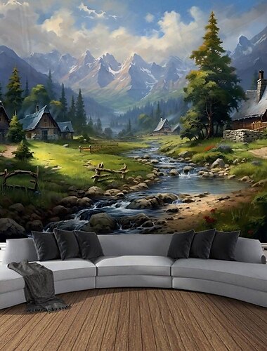  Natur Landschaft Ansicht hängen Wandteppich Wand Kunst große Wandteppich Wandbild Dekor Fotografie Hintergrund Decke Vorhang Haus Schlafzimmer Wohnzimmer Dekoration Bauernhaus Wandtuch XXL Natur