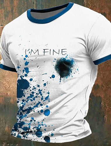  Herren Blutflecken T Shirt Kurzarm T-Shirt 3D-Druck Rundhalsausschnitt Hemd Designer Steampunk Karnival Party Strasse Rote Blau Grün Sommer Frühling Bekleidung S M L XL XXL XXXL