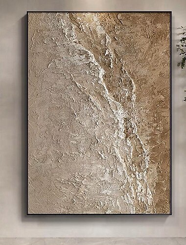  Ölgemälde Wabi Sabi Malerei handgemalt große beige Kunst braun 3D minimalistische Malerei auf Leinwand braun 3D Textur Wandkunst neutral beige Bogen Gips Malerei