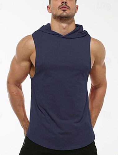  Homme Débardeur Sous-Vêtements T-shirt sans manches Sans manches À capuche Printemps & Été Uni Mode Designer Basique Vacances Rue Sortir Noir Blanche Vin T-shirt haut de gamme pour homme