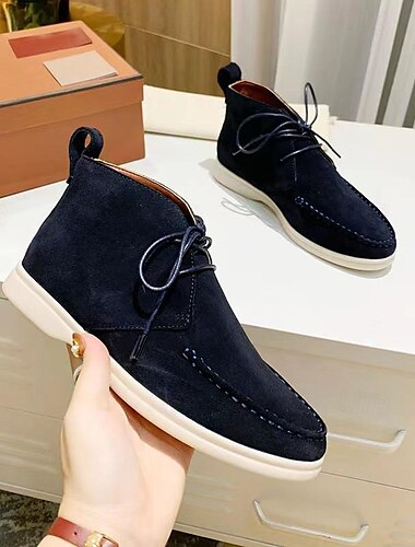  Beige Chukka-Stiefel aus Wildlederimitat mit Schnürung für Herren – lässige, leichte Stiefeletten für jeden Tag