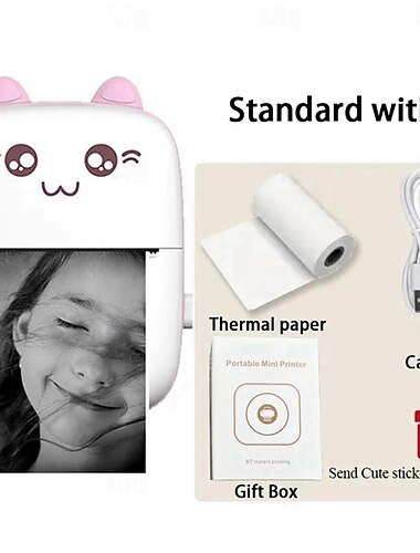  tragbarer Mini-Thermodrucker für die Tasche, intelligenter, tintenloser Druck, Aufkleber, Etiketten, Fotos, kabelloser Bluetooth-Drucker