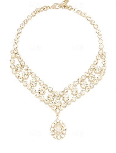  Anhänger Halskette Strass Steine Damen Elegant Modisch Quaste Hochzeit Tropfen Modische Halsketten Für Hochzeit Party