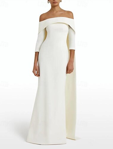  Säulen Abendkleid Elegantes Kleid Formal Sweep  Pinsel Zug Ärmellos Juwelenhals Stretch-Crep mit Schleife(n) 2025