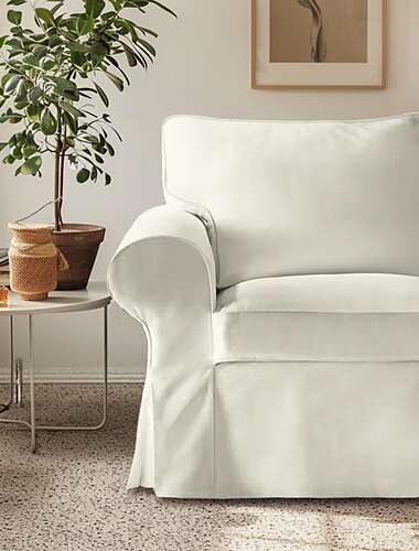  Katoenen Ektorp 1-Zits Fauteuil Bankhoes met Kussenhoes Vervangende Ektorp Fauteuilhoes 1-Zits Bankhoezen voor Honden Vervangende Sofa Meubelbeschermer