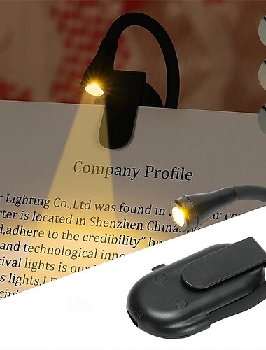  1/2 pièces mini lampe de livre pliable, lampe de lecture de protection des yeux lampe d'étude à clipser à 360 degrés batterie rechargeable lampe de lecture de chambre à coucher de voyage
