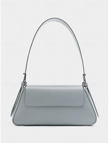 Damen Handtasche Schultertasche Aguette Tasche PU-Leder Party Täglich Reise Leichtgewichtig Langlebig Feste Farbe Silber Hellblau Schwarz
