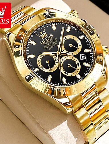  OLEVS Herren Mechanische Uhr Fashion Business Armbanduhr Automatisch Aufziehende Leuchtend Kalender Wasserdicht Stahl Uhr