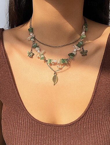  Collares con colgantes Piedra Mujer Vintage Rústico Multi capa Sol MOON Boda Gotas Gargantillas Para Boda Fiesta Diario