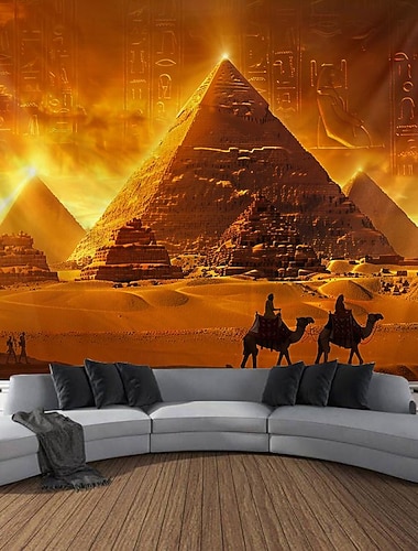  egyiptomi piramis sivatag függő kárpit fal művészet nagy kárpit falfestmény dekoráció fénykép háttér takaró függöny otthon hálószoba nappali dekoráció tevék